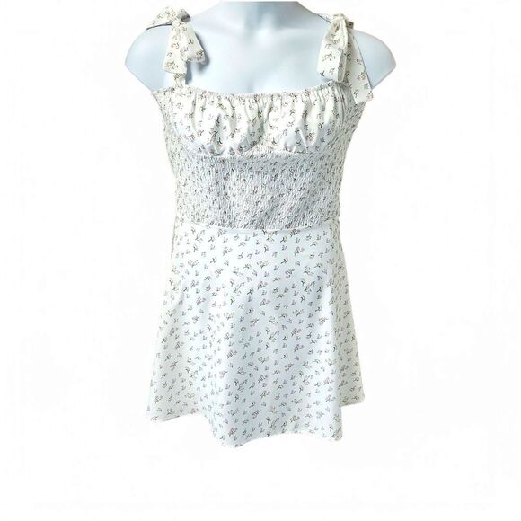 70/21 Floral Mini Dress with Bow Straps Size L - Picture 2 of 16